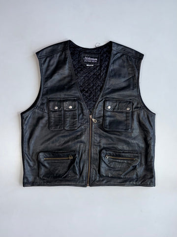 ZSuper Premium Original Pure Leather Utility Vest (L/XL)