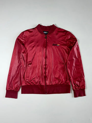 Vintage Benetton Formula 1 Racing Team Red Satin Bomber Jacket (S)