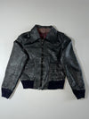 Vintage | Black Leather Bomber Jacket (S)