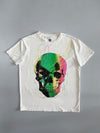 XRAY | Neon Skull Graphic Tee | White with front fully embroidered rhains stone  (L)