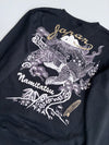 Japanese Dragon & Crane Graphic Black Crewneck Sweatshirt – (XL)