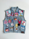 Vintage FC Bayern München Patch Denim Vest Light Wash (XL)