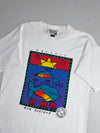 Vintage 90s Nordli Pacific New Zealand Hand-Painted Graphic Tee – White (L)