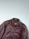 Vintage Burgundy Leather Bomber Jacket (M)