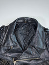 Fringe Rider Black Leather Moto Jacket (L)
