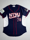 NTNU EMBA Navy Baseball Jersey #78 with Sleeve Patches (XL)