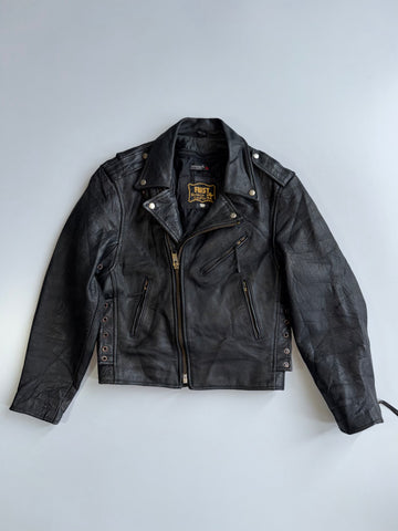 First Gear Original Genuine Leather Vintage Biker Jacket (M)