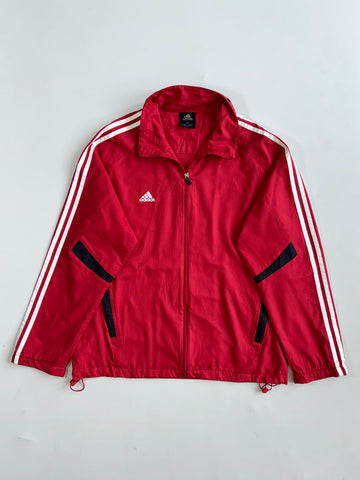 Vintage Adidas Three-Stripe Windbreaker Track Jacket (L/Xl)