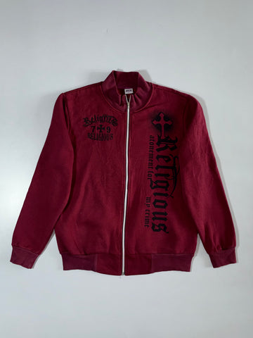 Religious 79 Gothic Graphic Track Jacket Burgundy, Size (L/M)