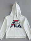 FILA White Italia Heritage Big Logo Hoodie (XS)