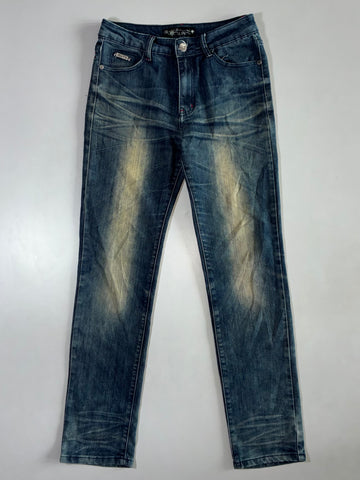 Diamond Cut Distressed Denim Jeans (W:28|L:39)