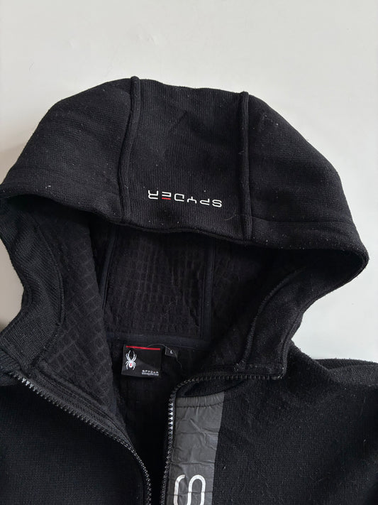 Spyder Black Knit Fleece Full-Zip Hoodie(S/M)
