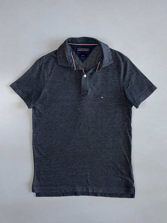 Tommy Hilfiger Slim Fit Polo Shirt in Charcoal Grey Marl (M)