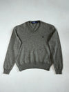 Polo Ralph Lauren V-Neck Knit Sweater – Heather Grey (M)