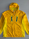 Adidas Climaproof Yellow & Neon Teal Accent Hooded Windbreaker Rain Jacket (L)