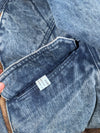 Reversible Jacket Leather to Denim 2-in-1 Brown & Blue | Rare Vintage (XL)