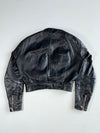 Vintage Harro Black Leather Cropped Racing Jacket (S)
