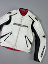 Segura White Racing Technology Pure Leather Jacket (PADDED) W/ Back hump (M/L)