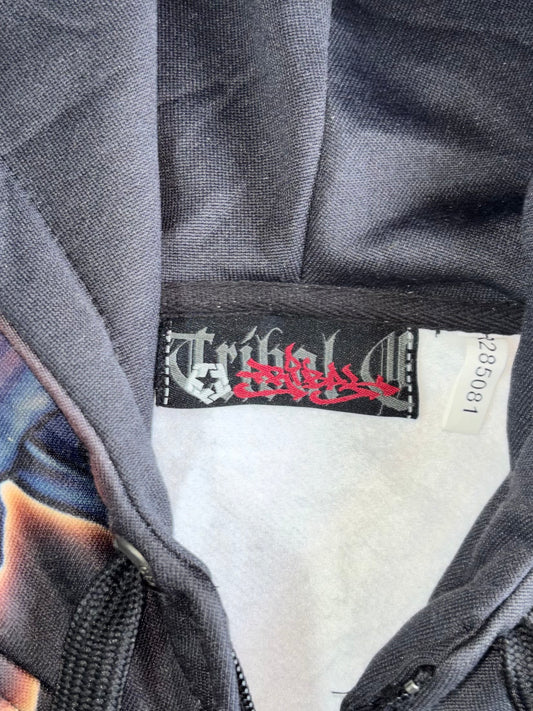 Worldwide Tribal Clique Skull Graphic Sublimation Zip Hoodie (M)