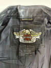 Harley-Davidson Black Leather Eagle Graphic Biker Jacket with Patches (M)