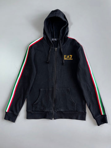 EA7 Emporio Armani Italian Flag Stripe Full-Zip Hoodie (S)