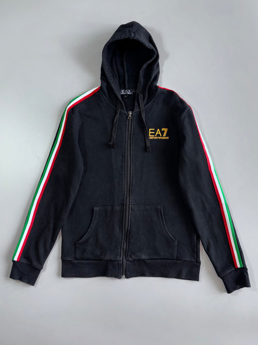EA7 Emporio Armani Italian Flag Stripe Full-Zip Hoodie (S)