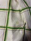 Vintage Quiksilver Cream Green Plaid Board Shorts (W:32) (L:24)