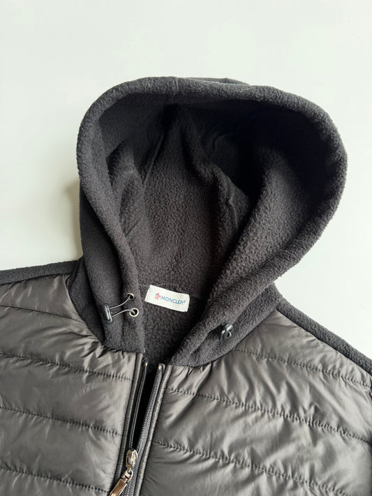 Moncler Fleece & Quilted Nylon Hybrid Hooded Jacket (L)