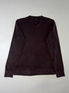 Tommy Hilfiger Premium Cotton Burgundy V-Neck Sweater (M)