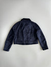 Zara Basic Navy Suede Biker Jacket Women (S)