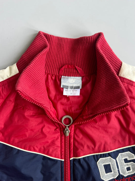 New Balance 06 Embroidered Quilted Colorblock Side Stripe Track Jacket Red (S)