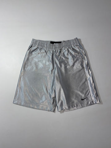 Nike Basketball Silver Metallic Mesh Shorts (W:34) (L:23)