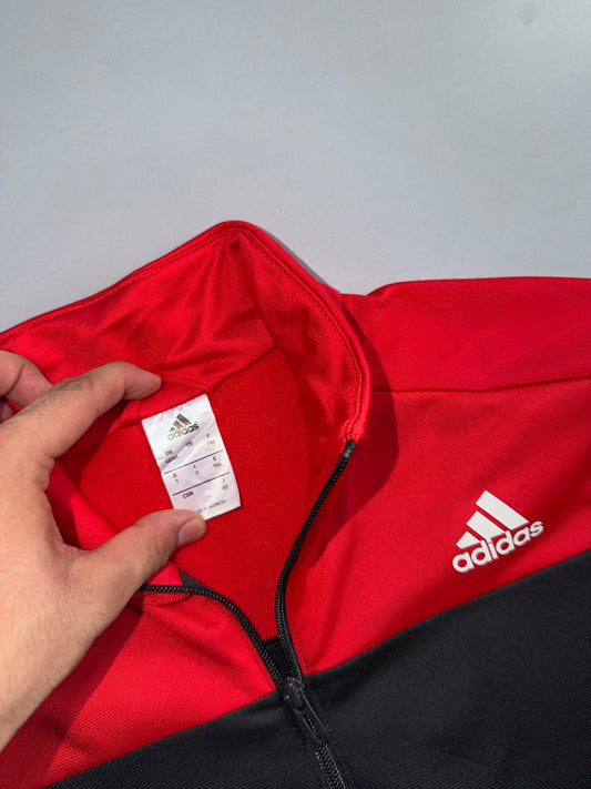 Adidas Black & Red Colorblock Track Jacket (L)