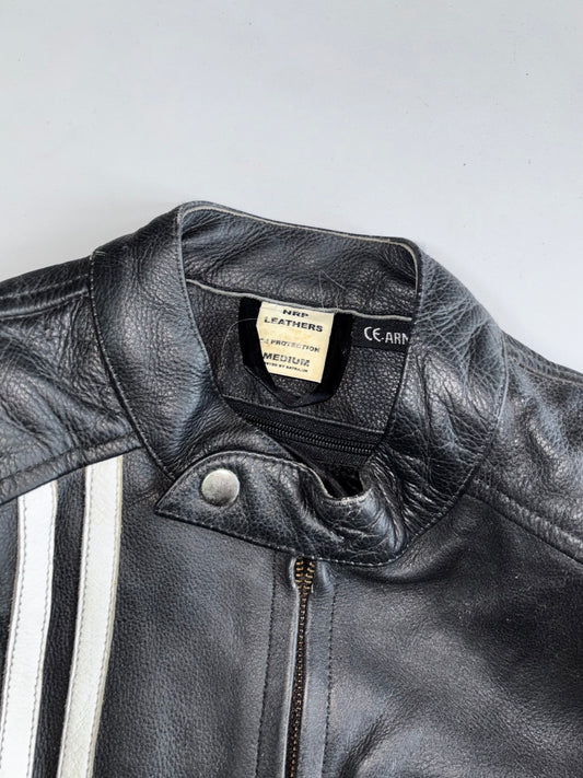 N.R.P. Vintage Leather Motorcycle Racing Jacket (Paded)(M)