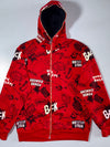 Back Sports Red Graffiti Print Zip-Up (M)