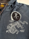 Big Train Osaka Japanese Navy Dragon Embroidered Zip Hoodie(2Xl)