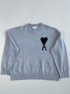 Ami Paris “Ami de Coeur” Light Blue Knit Sweater(2Xl)