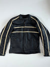 Frank Thomas Cafe Racer Striped Leather Jacket (Padded/Albow Padded) (S)