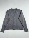 Ami Paris Grey Melange Cardigan with Red Ami de Coeur Logo (XL)
