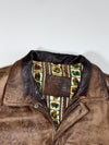 Vintage Leather Flight Bomber Jacket – Brown, Zodiac Lining (XL)