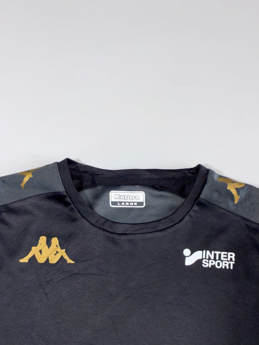 Kappa InterSport Logo Tape Long Sleeve Sports Jersey – Black/Gold (XL)