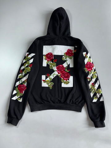OFF-WHITE c/o Virgil Abloh | Diagonal Roses Zip-Up Hoodie Fully embroidered (M)