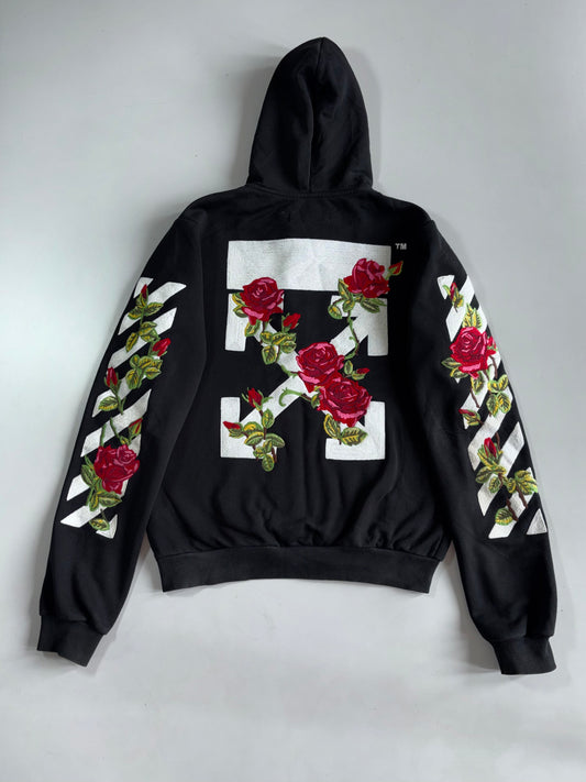 OFF-WHITE c/o Virgil Abloh | Diagonal Roses Zip-Up Hoodie Fully embroidered (M)