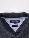 Tommy Hilfiger Charcoal Grey Long Sleeve Polo Shirt – Slim Fit, (M)