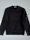 Stone Island Black Crewneck Sweatshirt with Signature Badge(M)