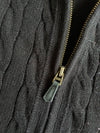 Polo Ralph Lauren Black Cable Knit Full Zip Sweater (XL)