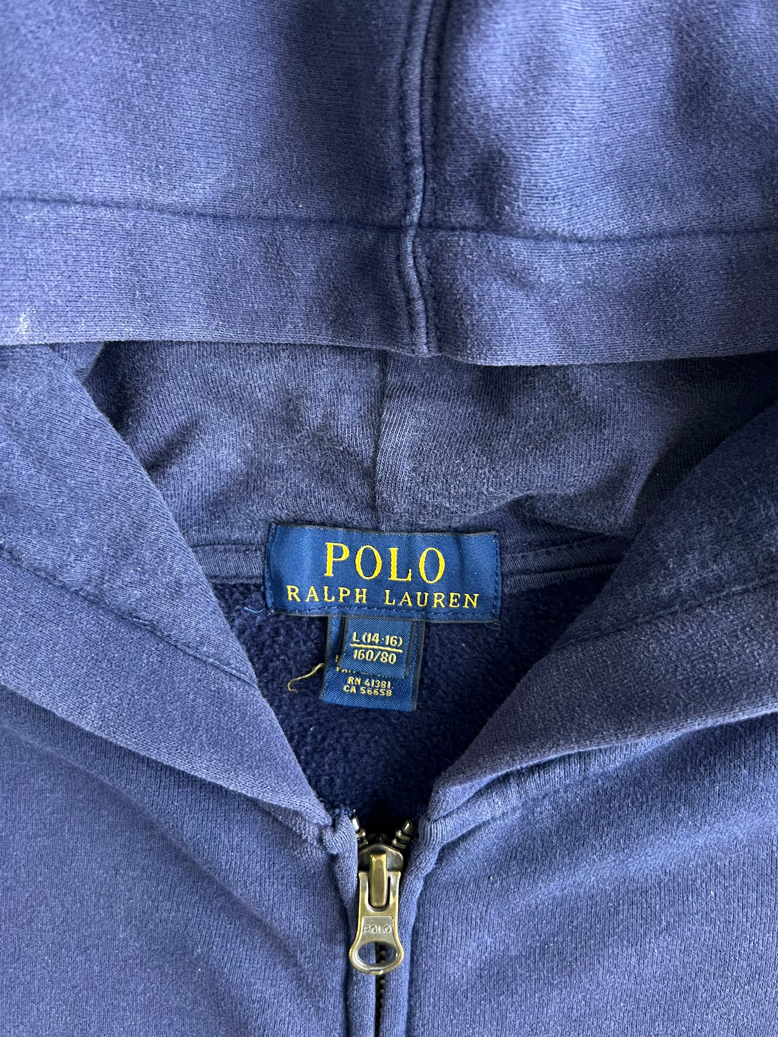 90sRalph Lauren ネイビー フルジップパーカー drip L Polo Ralph Lauren Navy Full-Zip Hoodie (S) – Drip Drop Attire