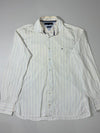 Tommy Hilfiger | White Pinstripe Button-Up Shirt (M)