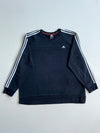 Adidas Black 3-Stripes Crewneck Sweatshirt (2XL)