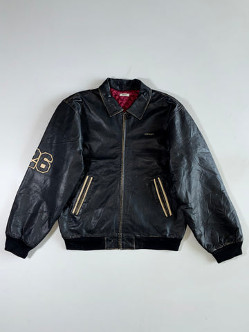 DKNY Jeans “86” Varsity Leather Jacket (XL)